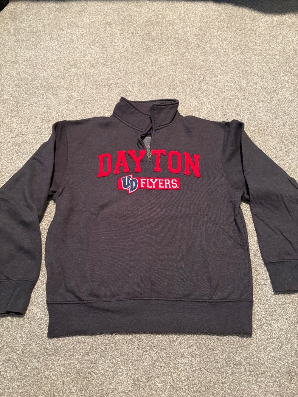 Jansport University of Dayton Flyers 1/4 Zip Sweatshirt Men's M Gray
